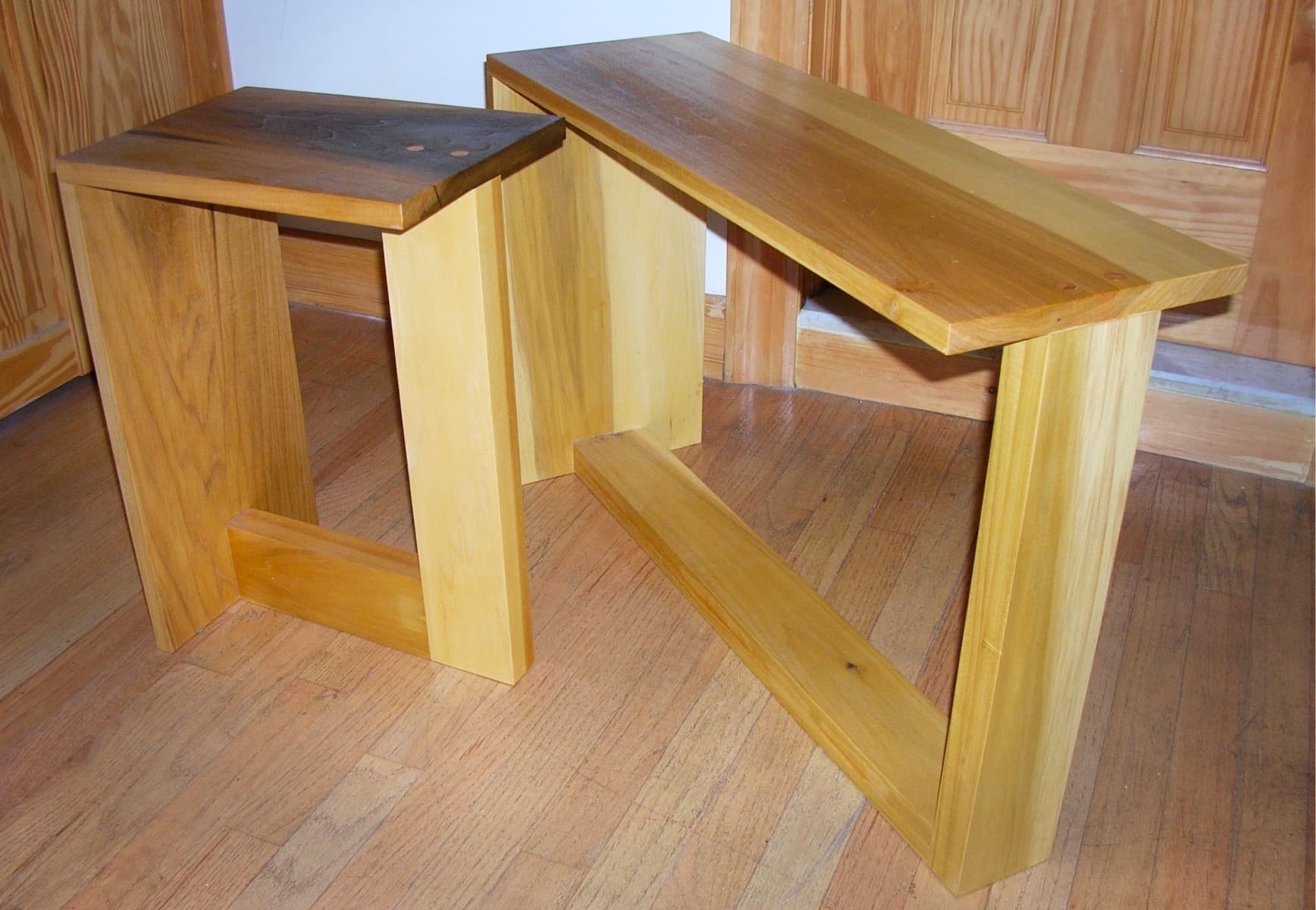 bench and side table