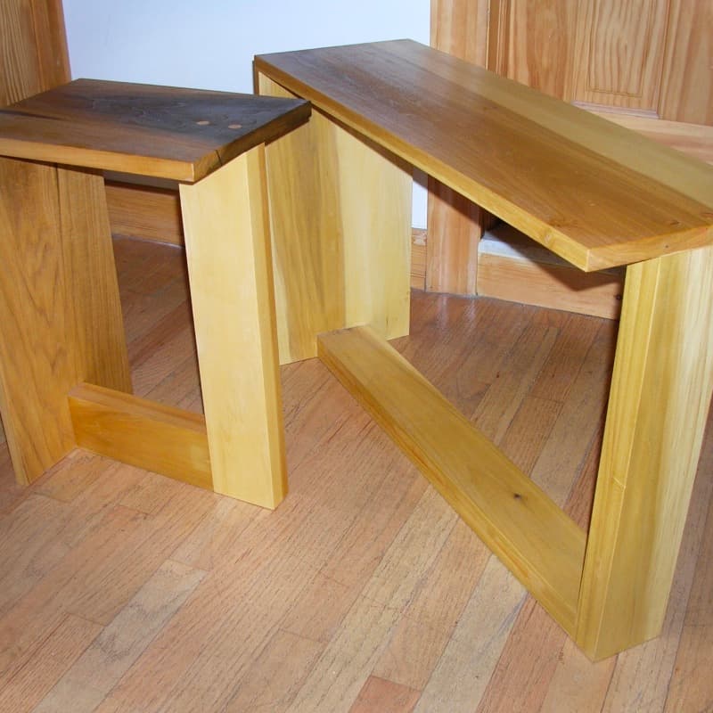 bench and side table